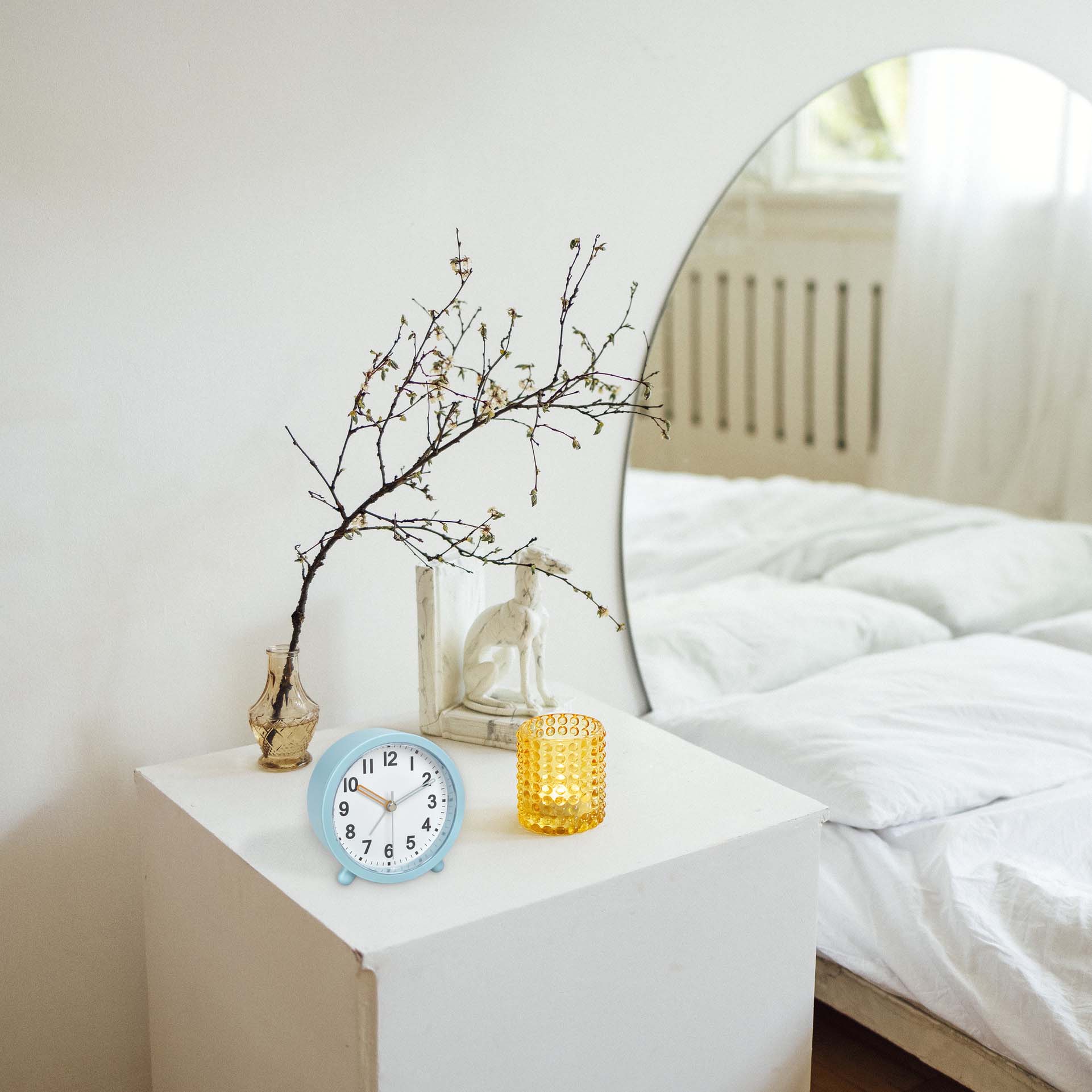 TFA Germany COLIN Analogue Alarm Clock with Backlight, 12cm