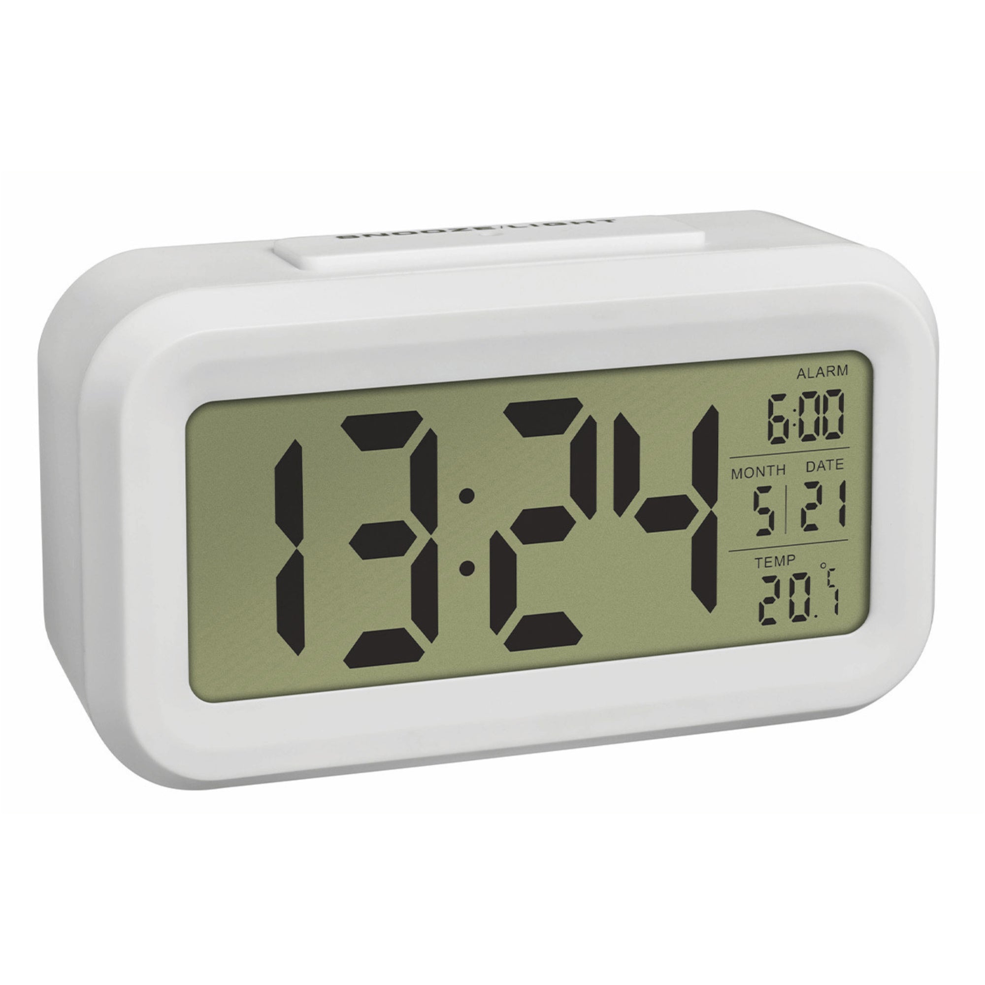 TFA Germany LUMIO Digital Alarm Clock with Thermometer, 14cm - Clocks Central