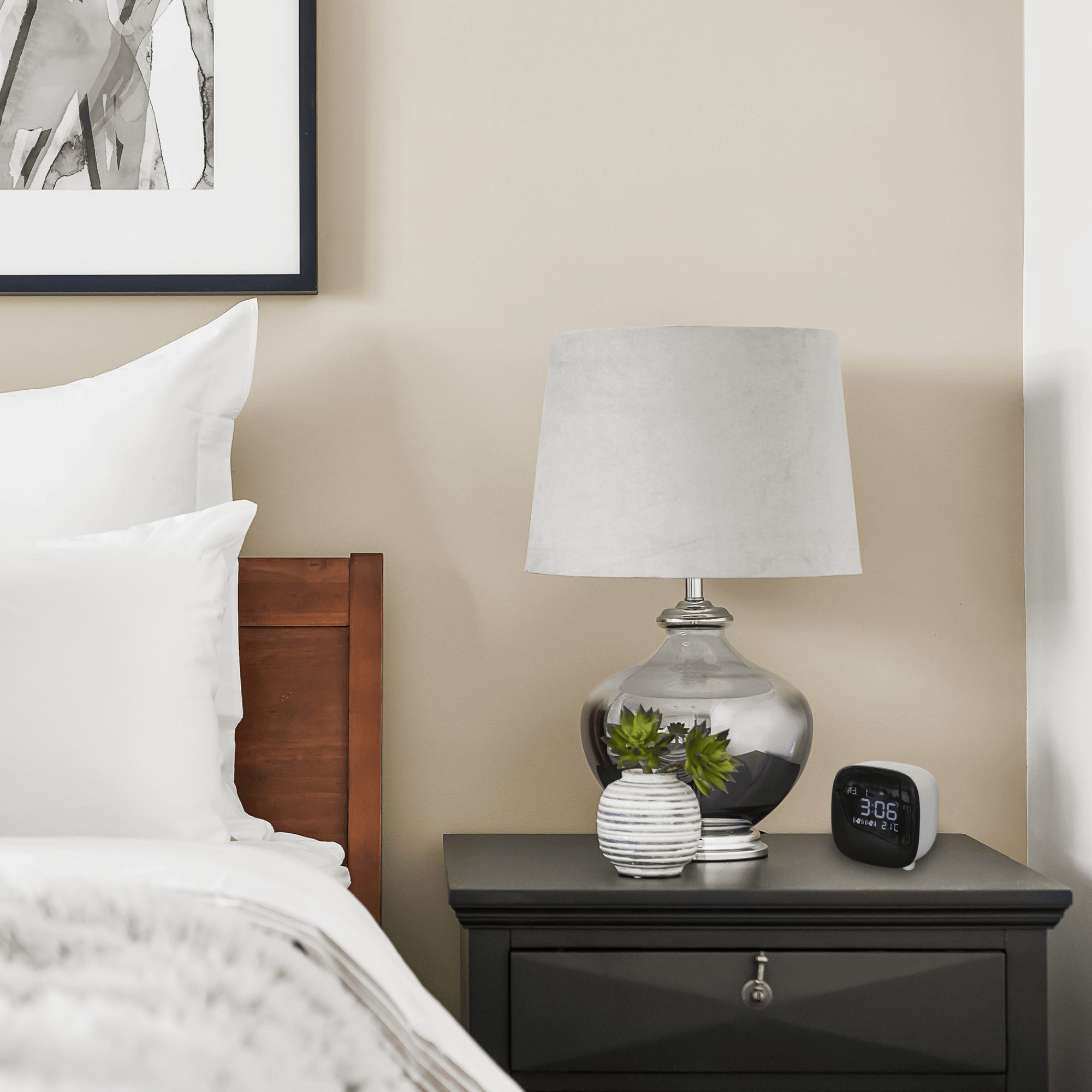 TFA Germany Digital Alarm Clock & LED Night Light, 9cm - Clocks Central