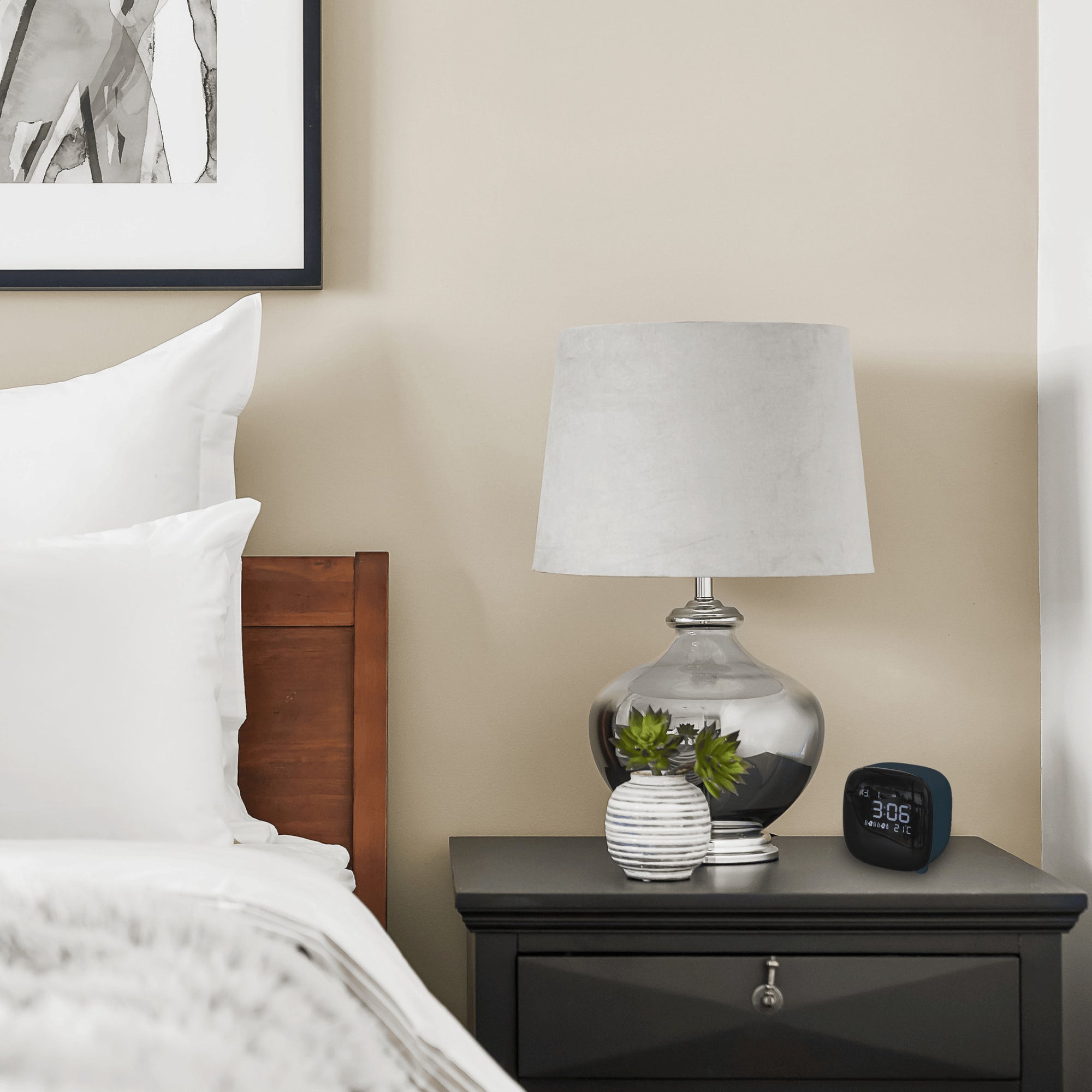 TFA Germany Digital Alarm Clock & LED Night Light, 9cm - Clocks Central