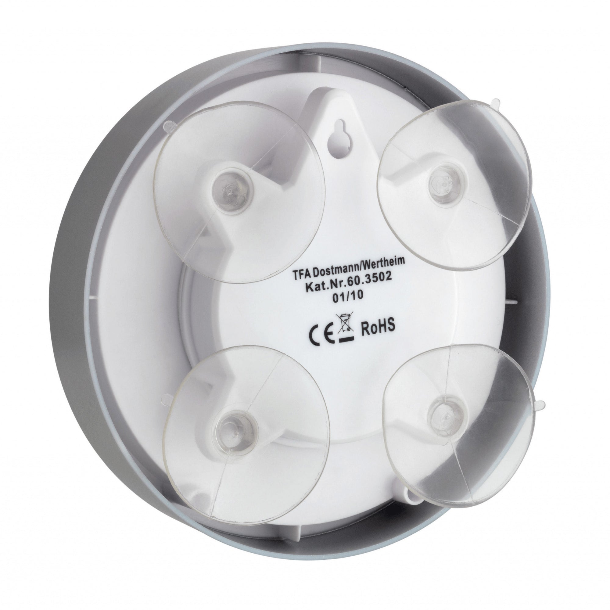 TFA Germany Analogue Suction Bathroom Clock, 17cm - Clocks Central