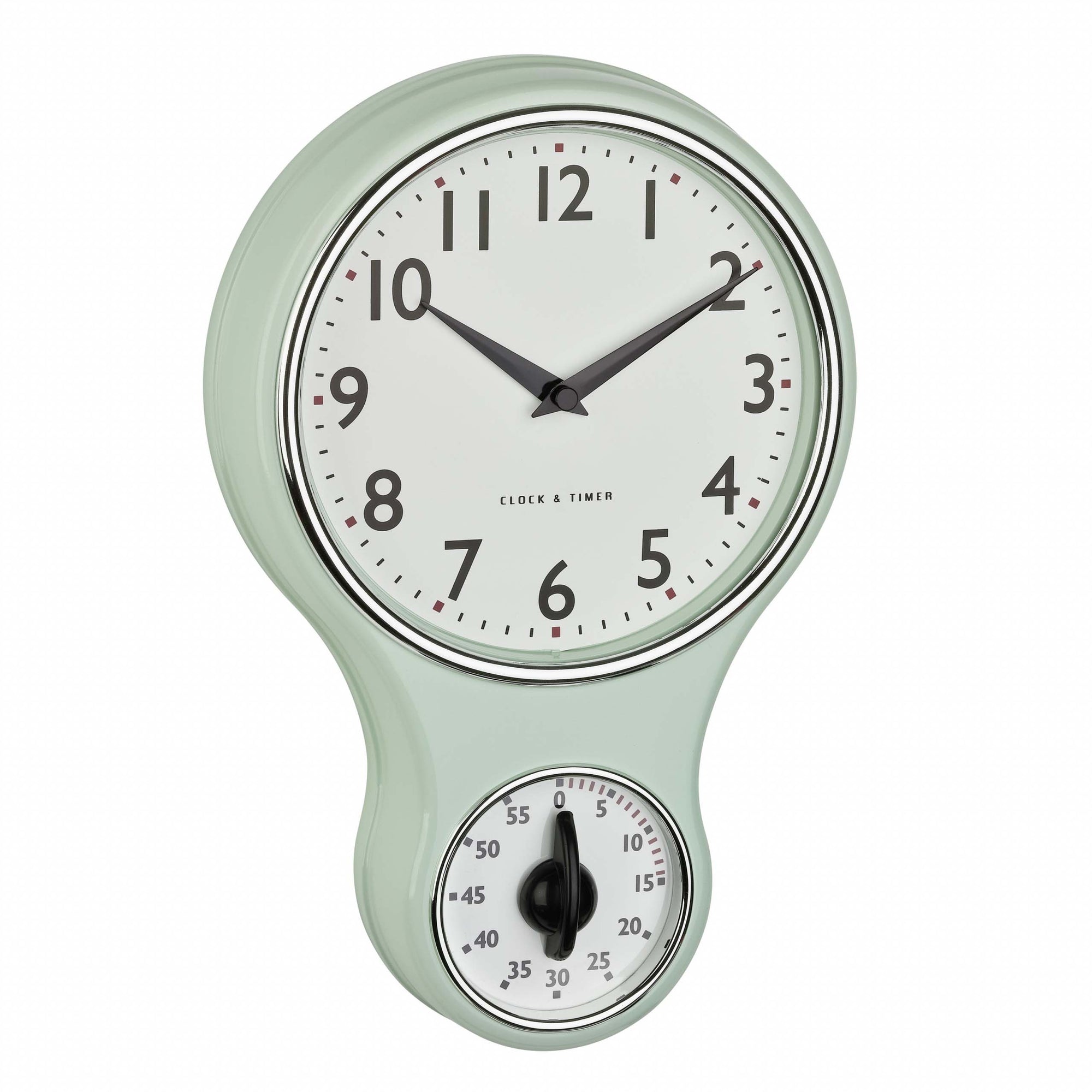 TFA Germany NANCY Retro Kitchen Wall Clock with Timer, 20cm