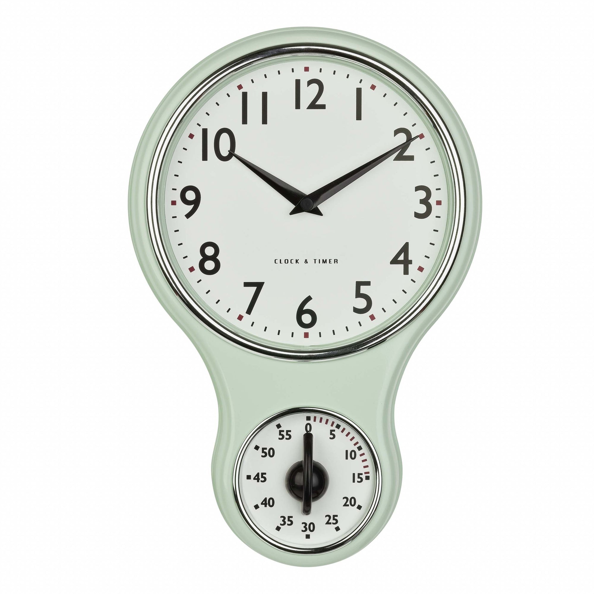 TFA Germany NANCY Retro Kitchen Wall Clock with Timer, 20cm
