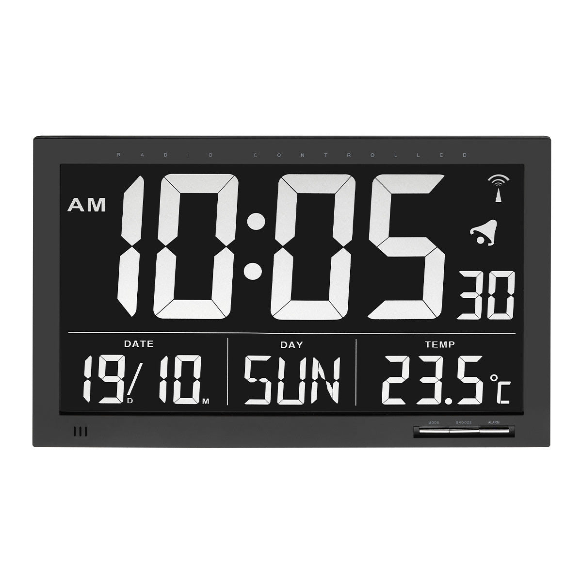 TFA Germany REGGIE Digital XL Alarm Clock with Temperature, 37cm