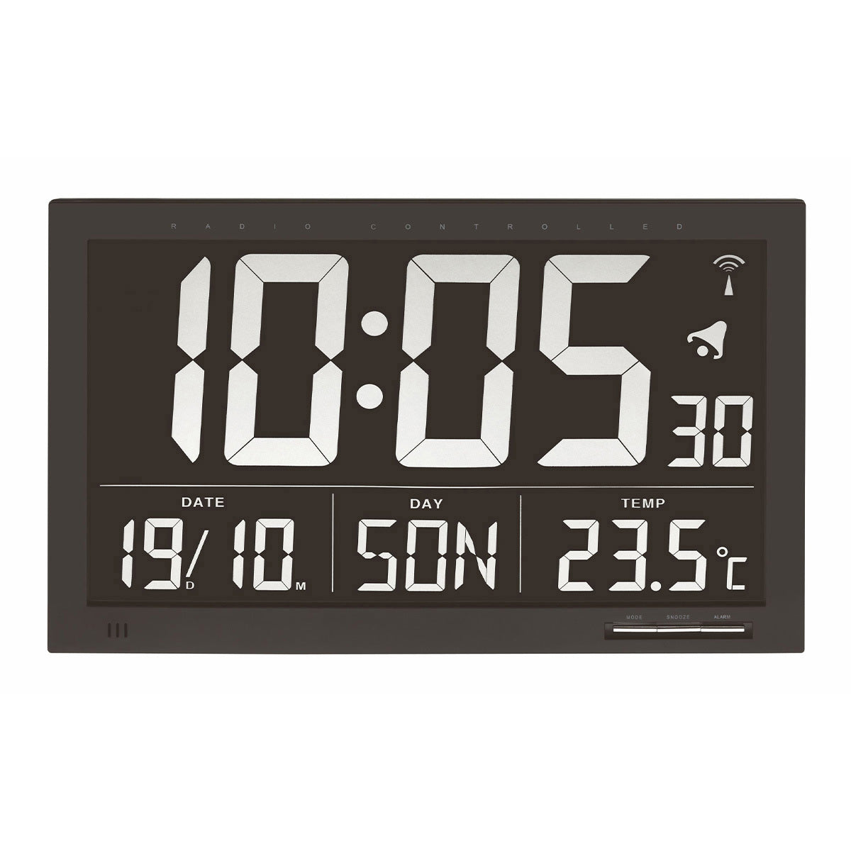 TFA Germany REGGIE Digital XL Alarm Clock with Temperature, 37cm