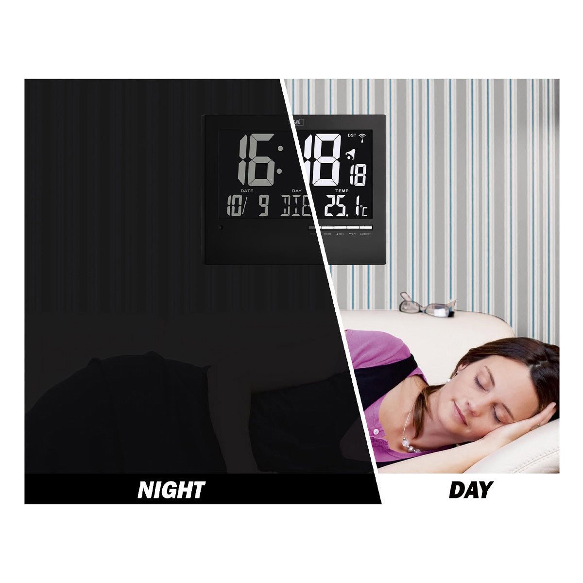 TFA Germany STAN Digital Alarm Clock with Automatic Backlight, 23cm