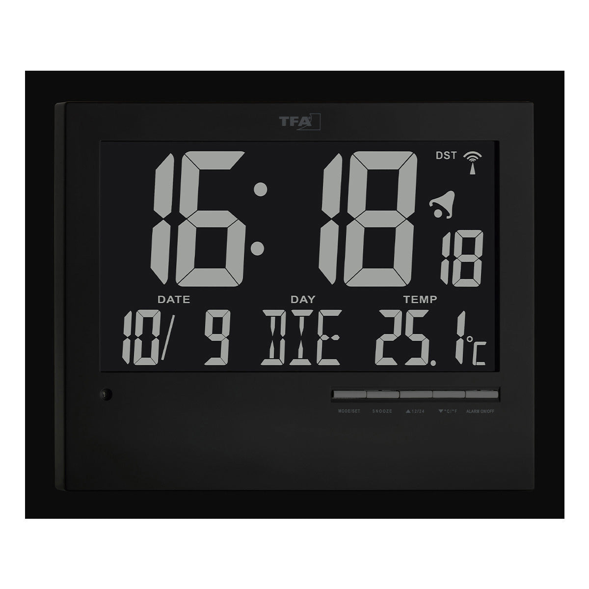 TFA Germany STAN Digital Alarm Clock with Automatic Backlight, 23cm