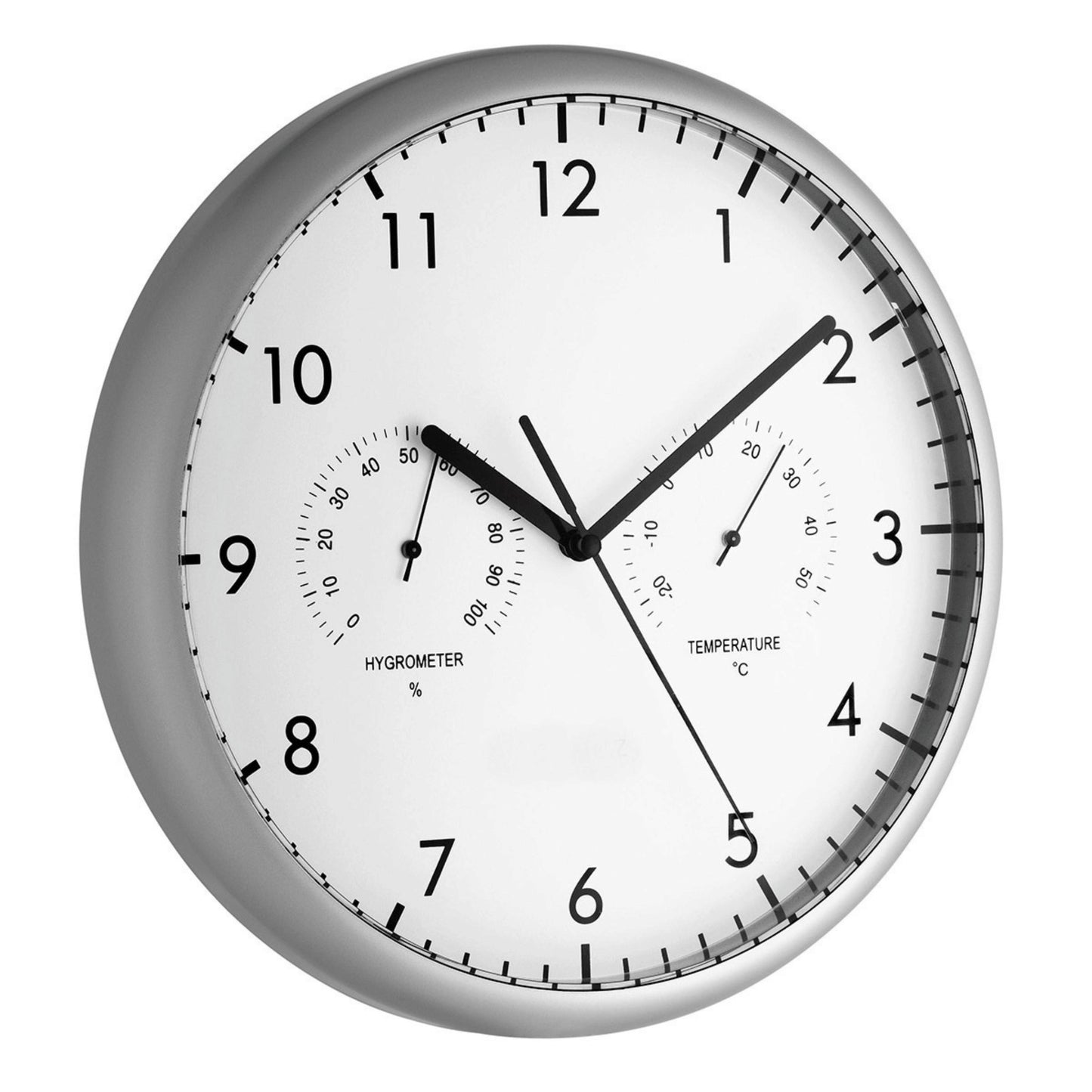 TFA Germany ANGUS Wall Clock with Thermometer & Hygrometer, 30cm - Clocks Central