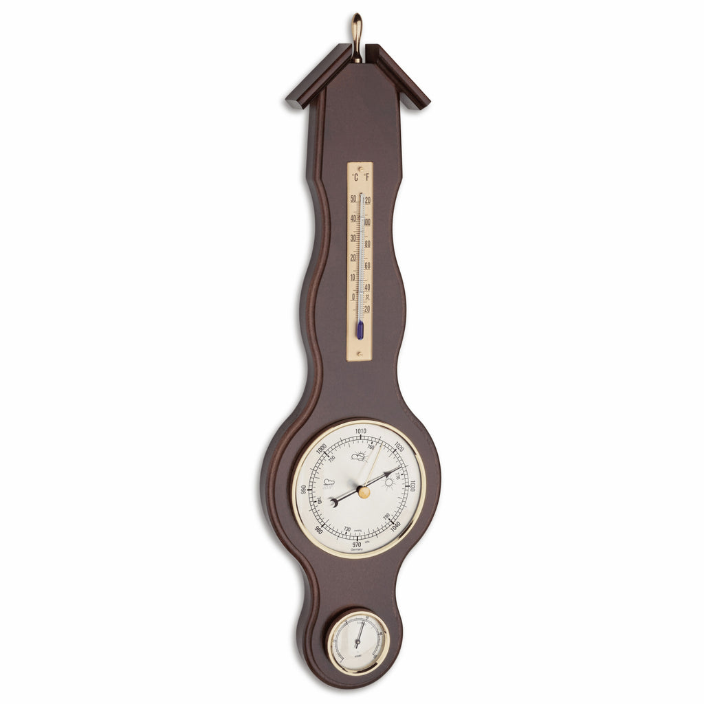 TFA Germany AMOS Sheraton Style Wooden Weather Station, 46cm - Clocks Central 