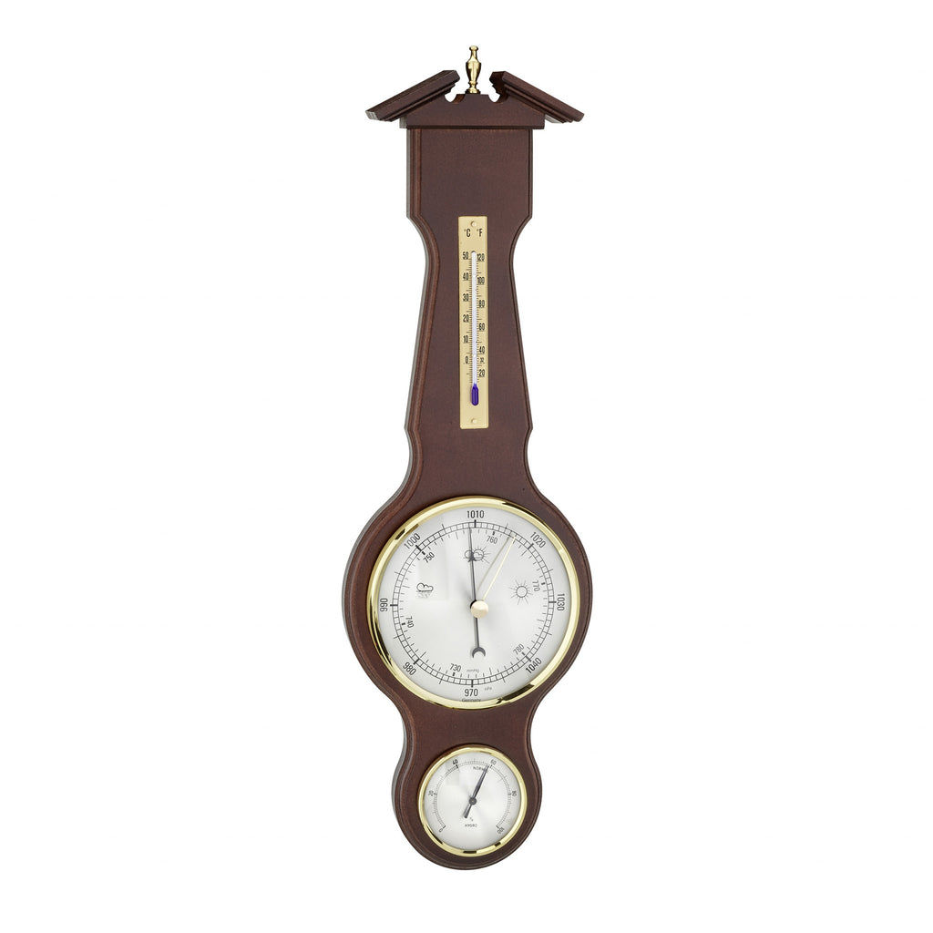 TFA Germany VICTOR Sheraton Style Wooden Weather Station, 53cm - Clocks Central 