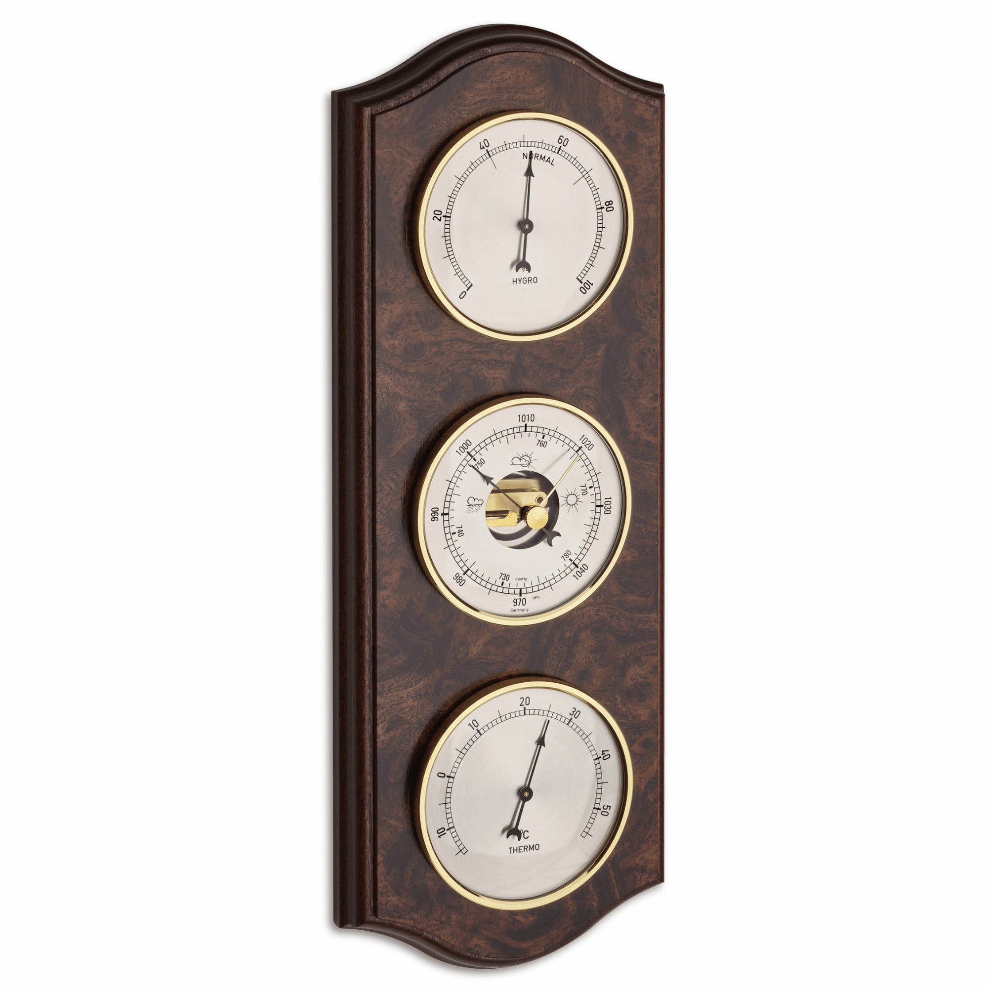 TFA Germany ASPEN Wooden Weather Station, Open-Face, 34cm - Clocks Central 