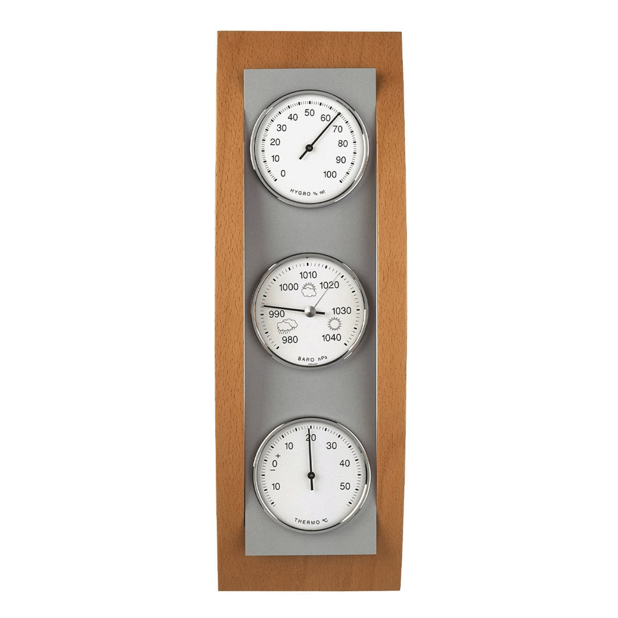 TFA Germany ELVIE Arched Wooden Weather Station, 39cm - Clocks Central 