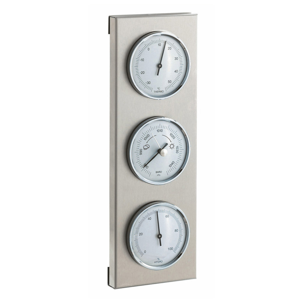 TFA Germany BRUNO Outdoor Weather Station Stainless Steel, 29cm - Clocks Central 