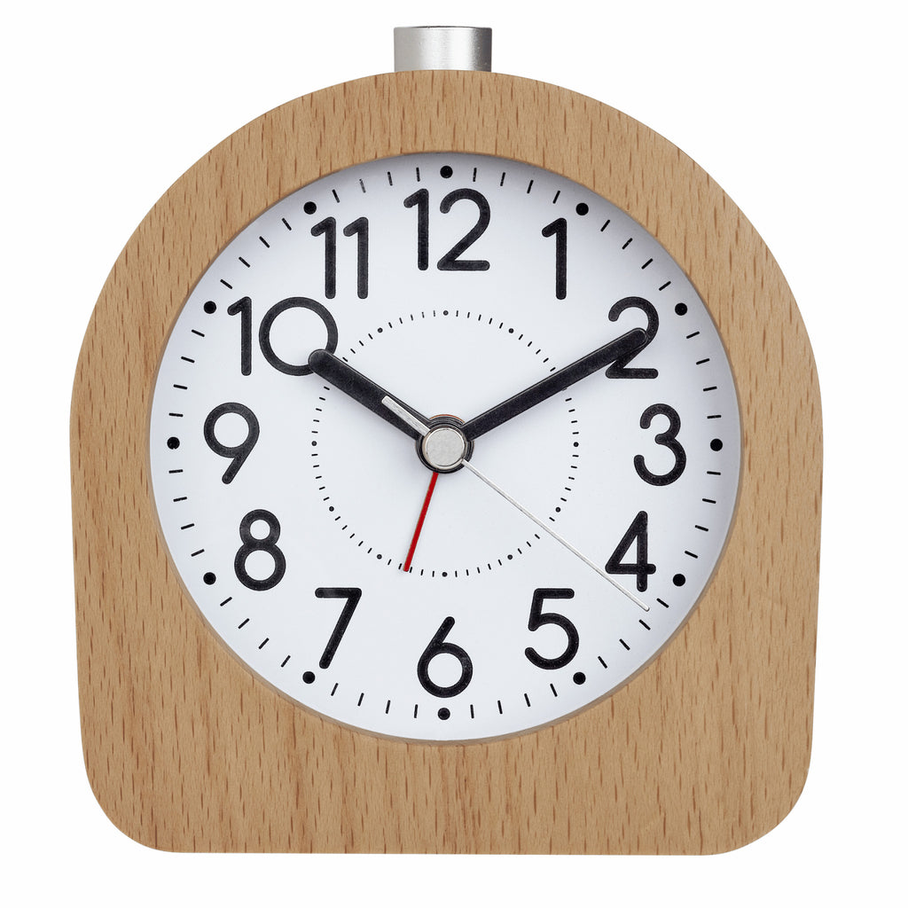TFA Germany WREN Wood Frame Alarm Clock, 11cm - Clocks Central 