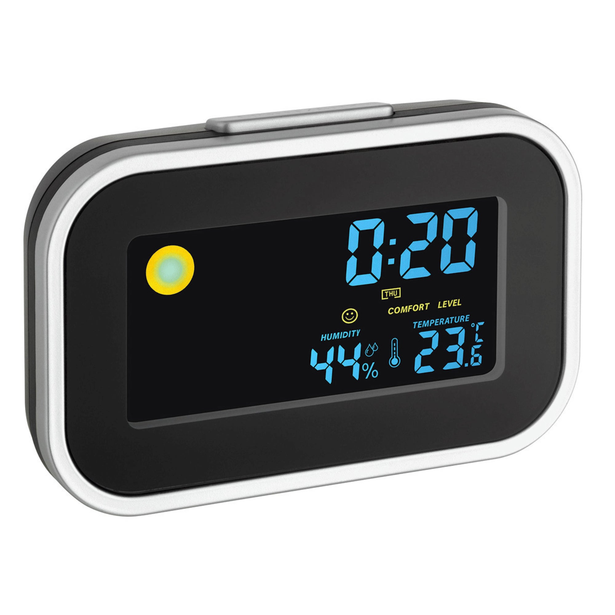 TFA Germany Digital Alarm Clock with Room Climate, 12cm - Clocks Central 