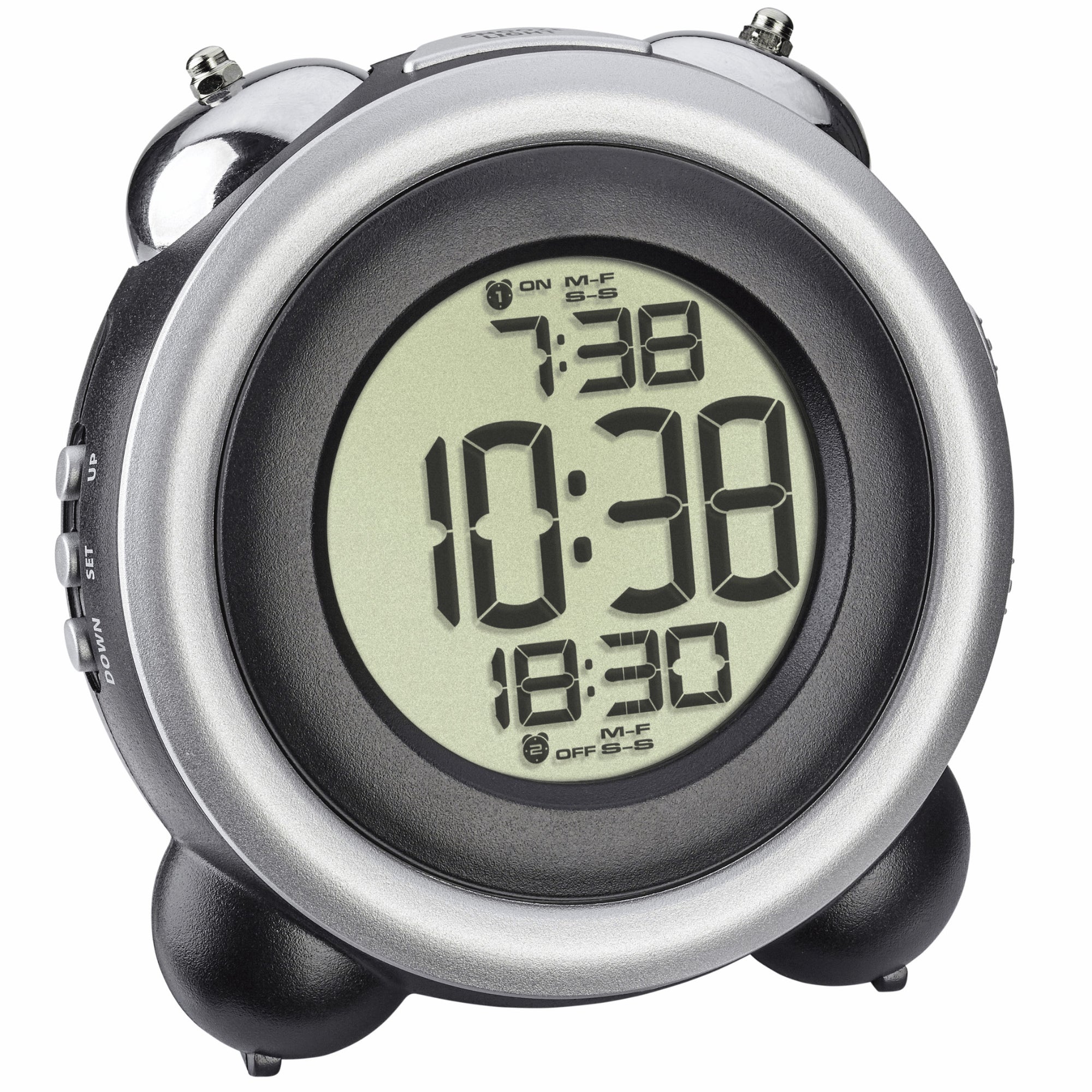 TFA Germany Digital Twin Bell Alarm Clock with Backlight, 11cm - Clocks Central 