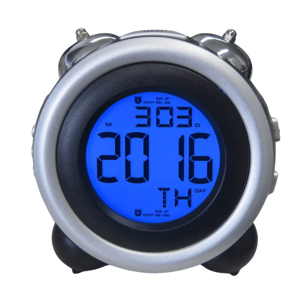 TFA Germany Digital Twin Bell Alarm Clock with Backlight, 11cm - Clocks Central 