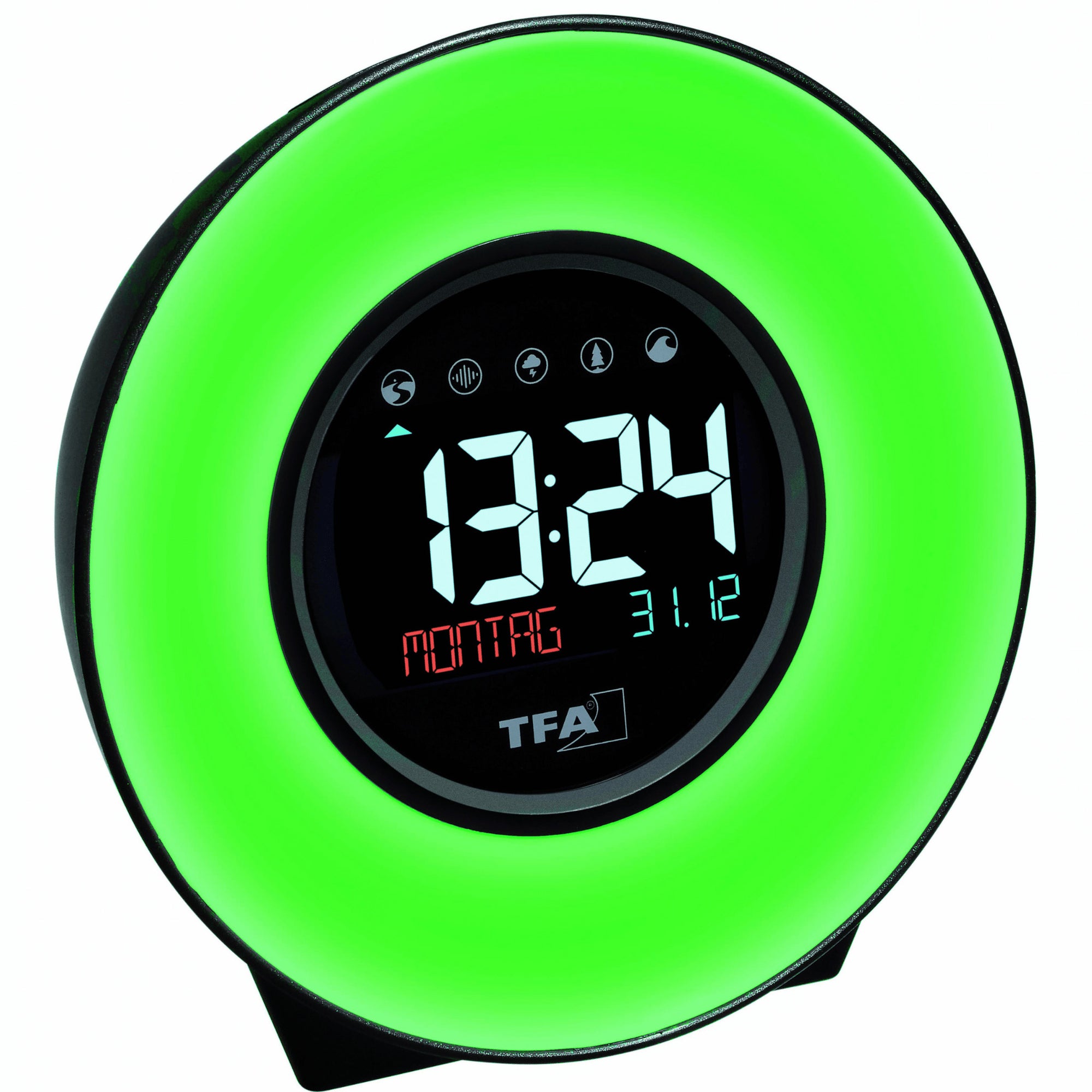 TFA Germany ROSIE Mood Light Alarm Clock with nature sounds, 14cm - Clocks Central 