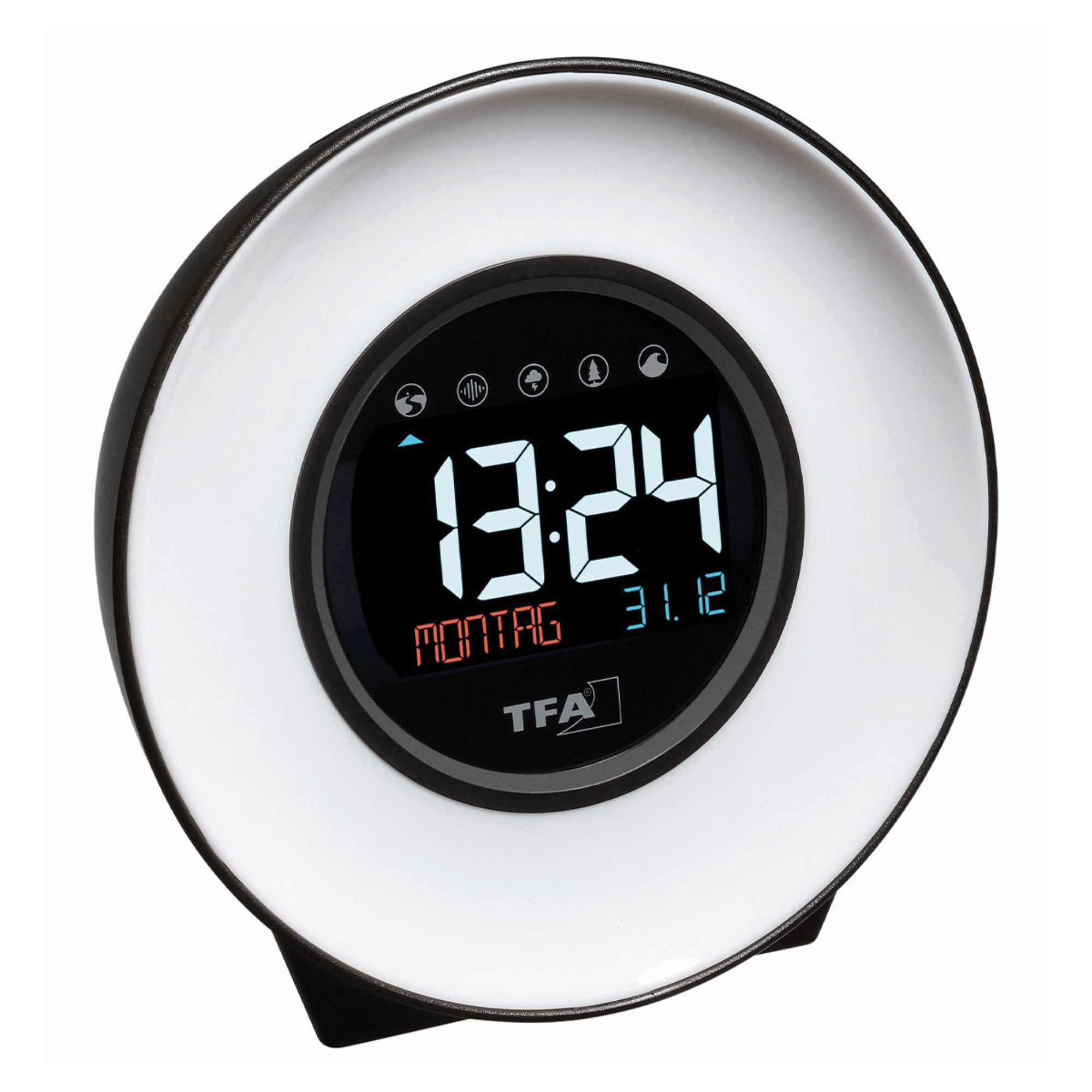 TFA Germany ROSIE Mood Light Alarm Clock with nature sounds, 14cm - Clocks Central 