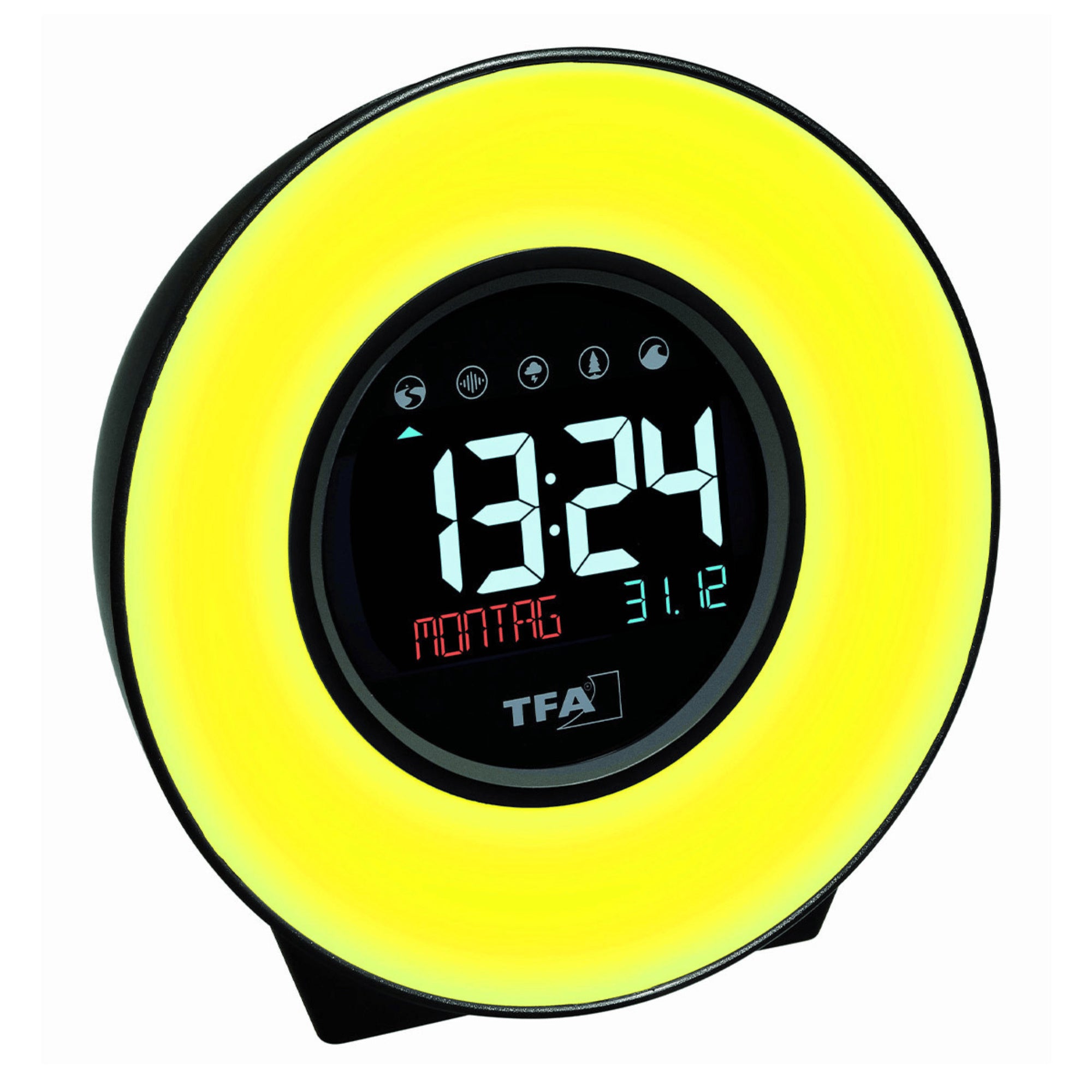 TFA Germany ROSIE Mood Light Alarm Clock with nature sounds, 14cm - Clocks Central 