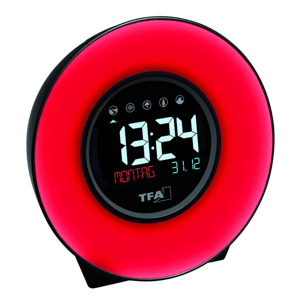 TFA Germany ROSIE Mood Light Alarm Clock with nature sounds, 14cm - Clocks Central 