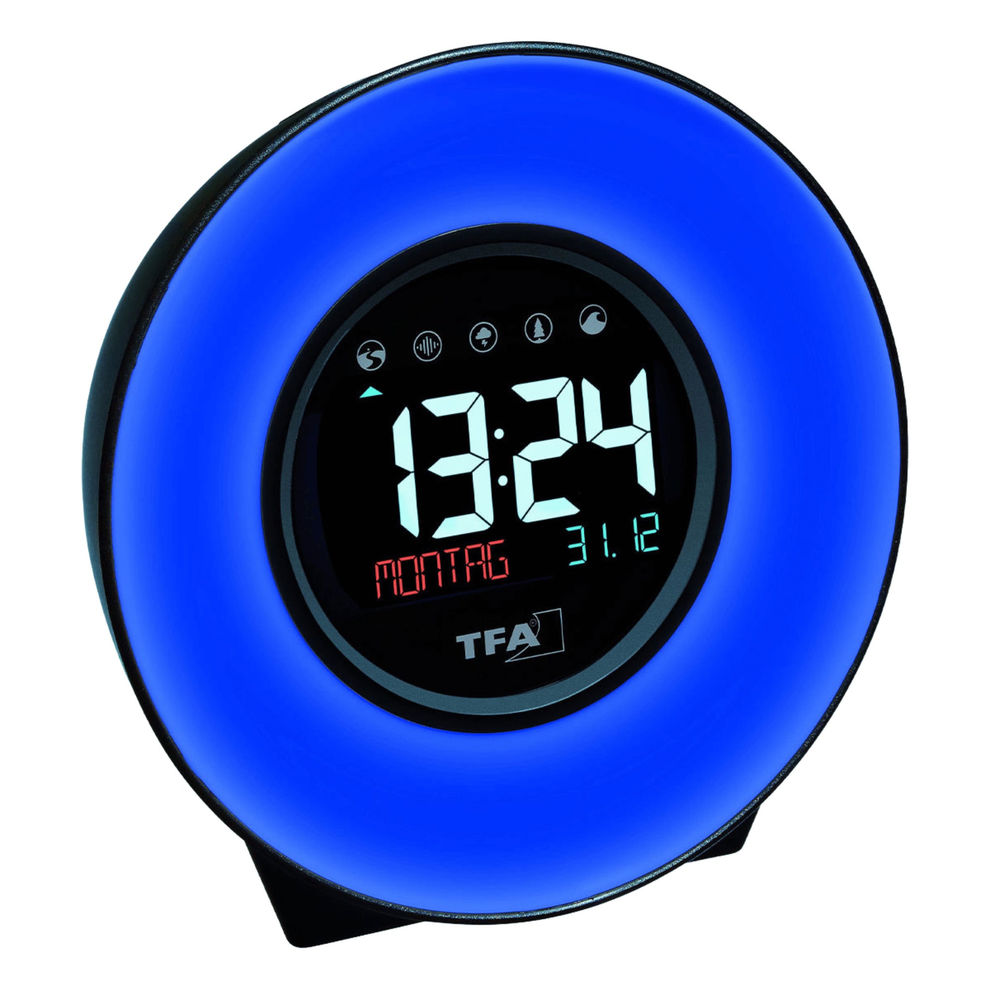 TFA Germany ROSIE Mood Light Alarm Clock with nature sounds, 14cm - Clocks Central 