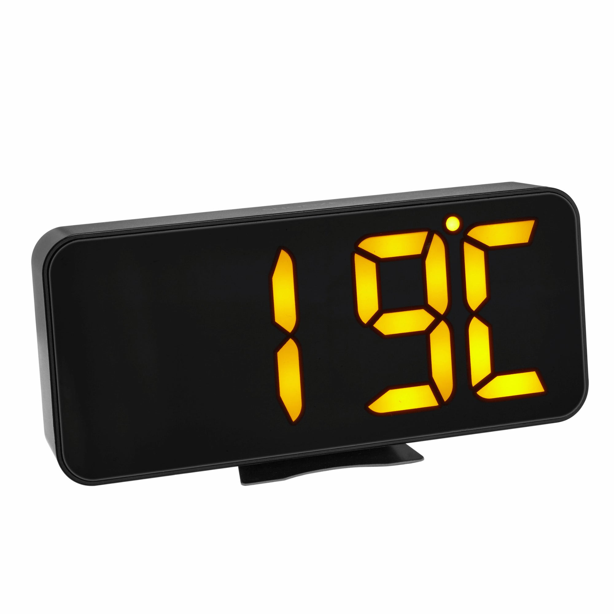 TFA Germany Large Orange LED Digital Alarm Clock with Thermometer, 18cm - Clocks Central 