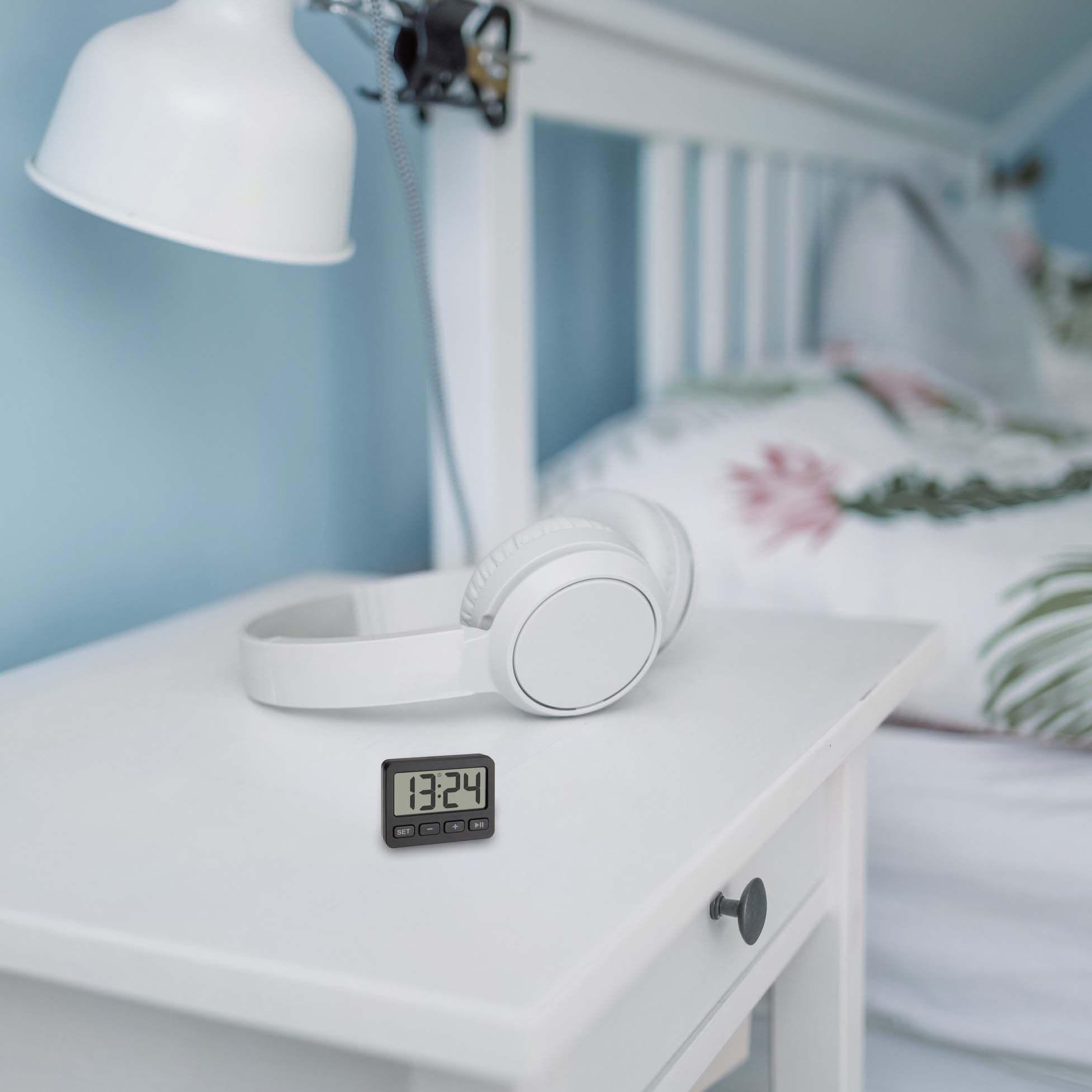 TFA Germany ISAAC Digital Alarm Clock with Timer and Stopwatch, 6cm