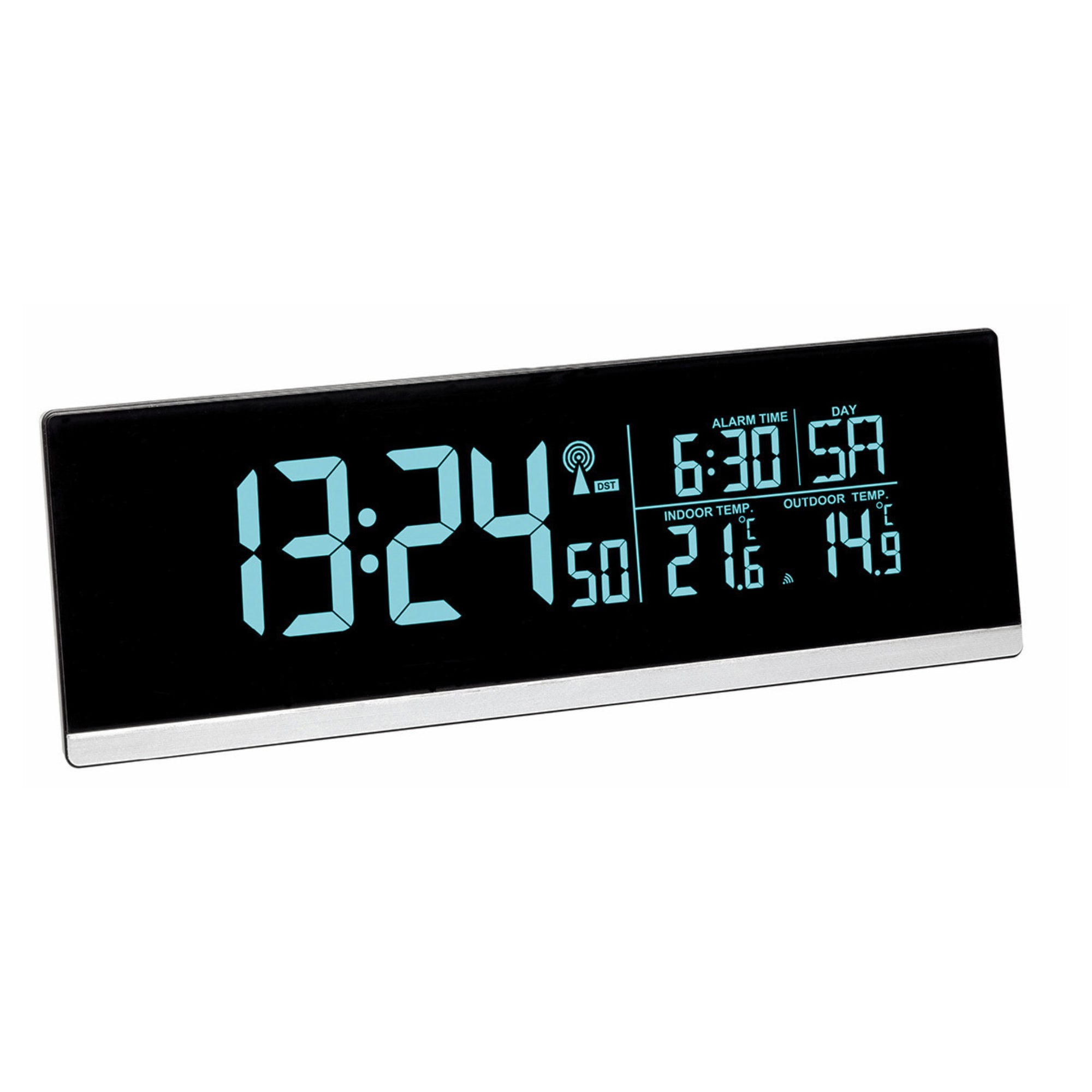 TFA Germany MORITZ Alarm Clock with Multicolour Change and Outdoor Temperature, 22cm - Clocks Central 