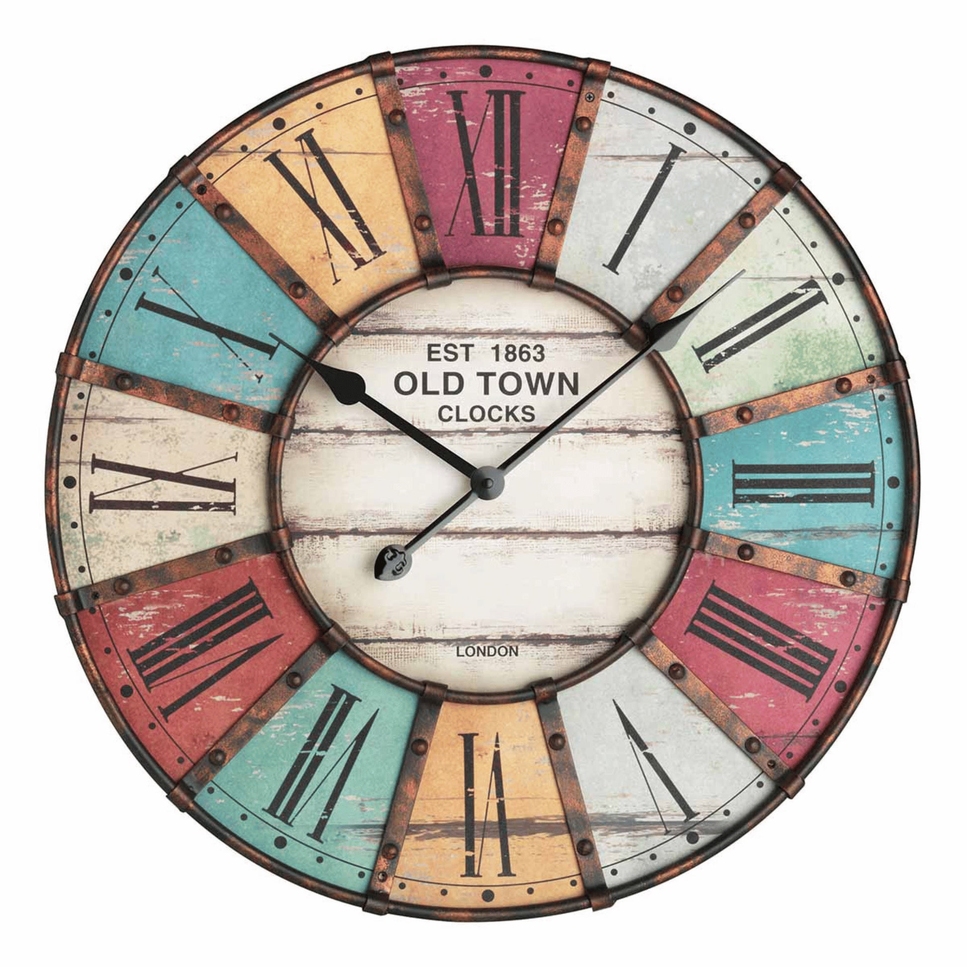 TFA Germany OLD TOWN XXL Vintage Wall Clock, 61cm - Clocks Central 