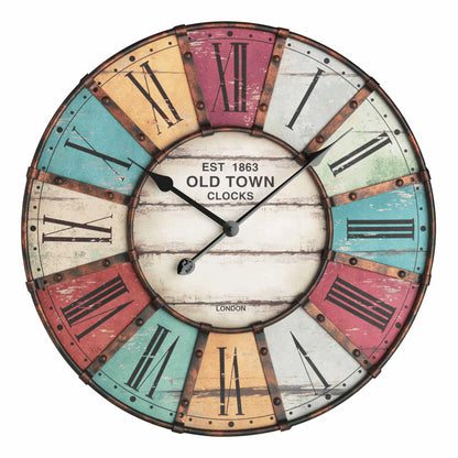 TFA Germany OLD TOWN XXL Vintage Wall Clock, 61cm - Clocks Central 