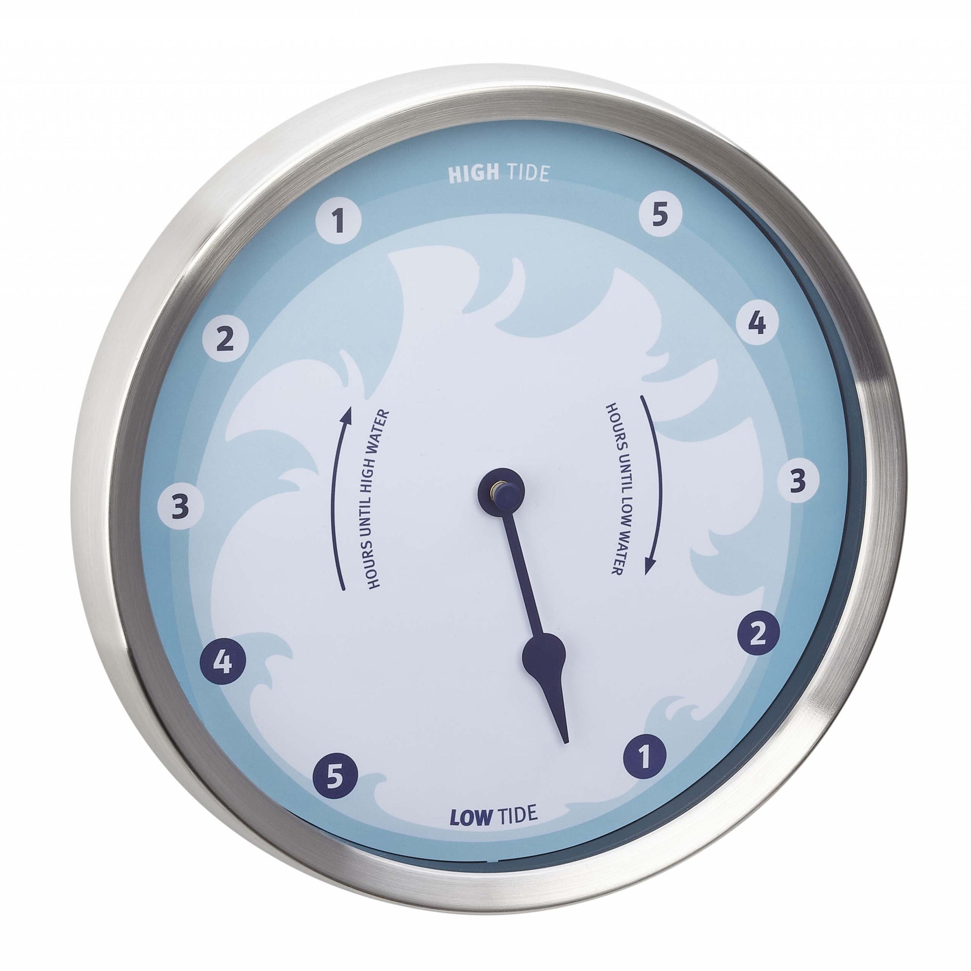 TFA Germany Analogue Tide Clock with Stainless Steel Frame, 22cm