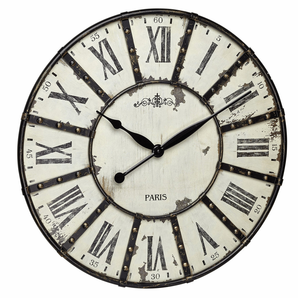 TFA Germany Paris XXL Vintage Wall Clock, 57cm - Clocks Central 
