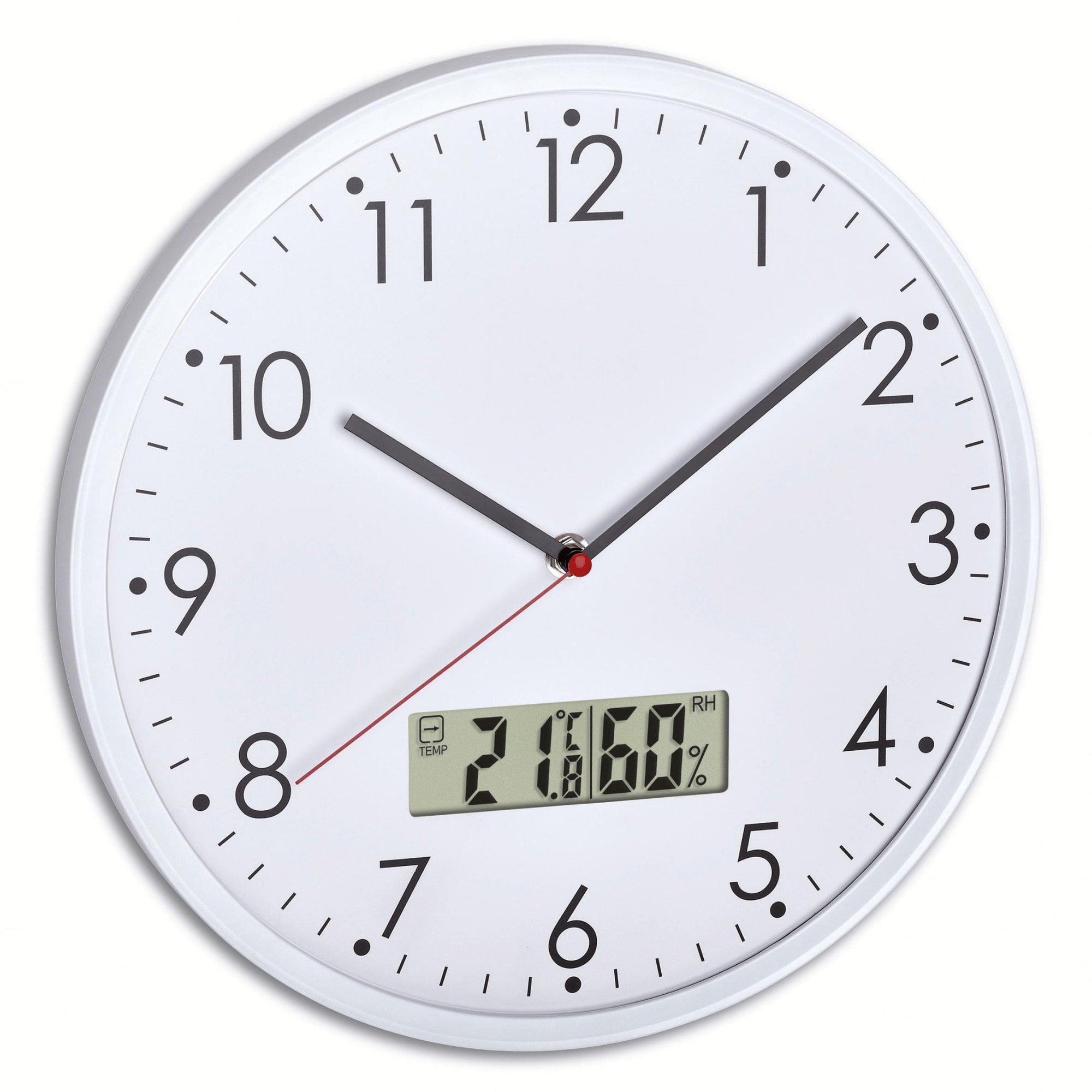 TFA Germany OTTO Wall Clock with Thermometer/Hygrometer, 31cm - Clocks Central 