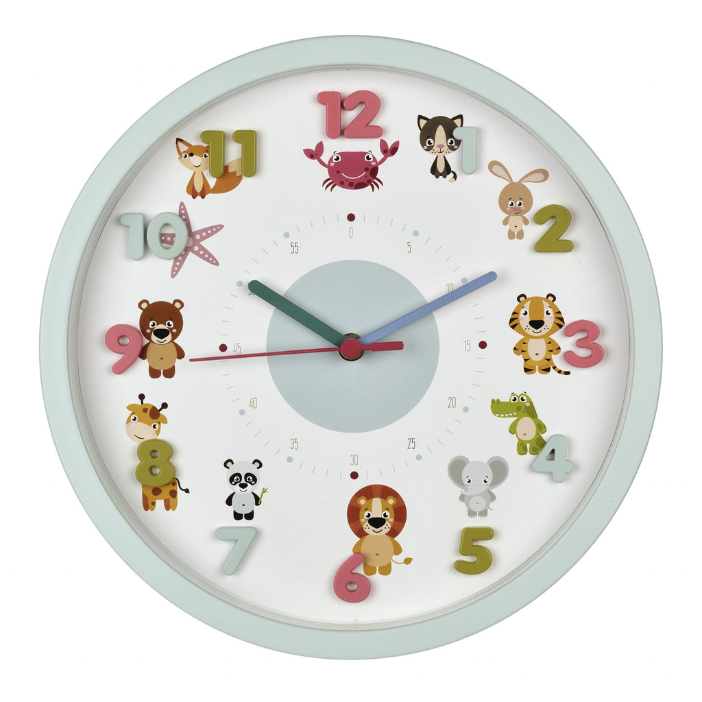 TFA Germany Children’s Little Animals/Little Monsters Wall Clock, 31cm - Clocks Central 