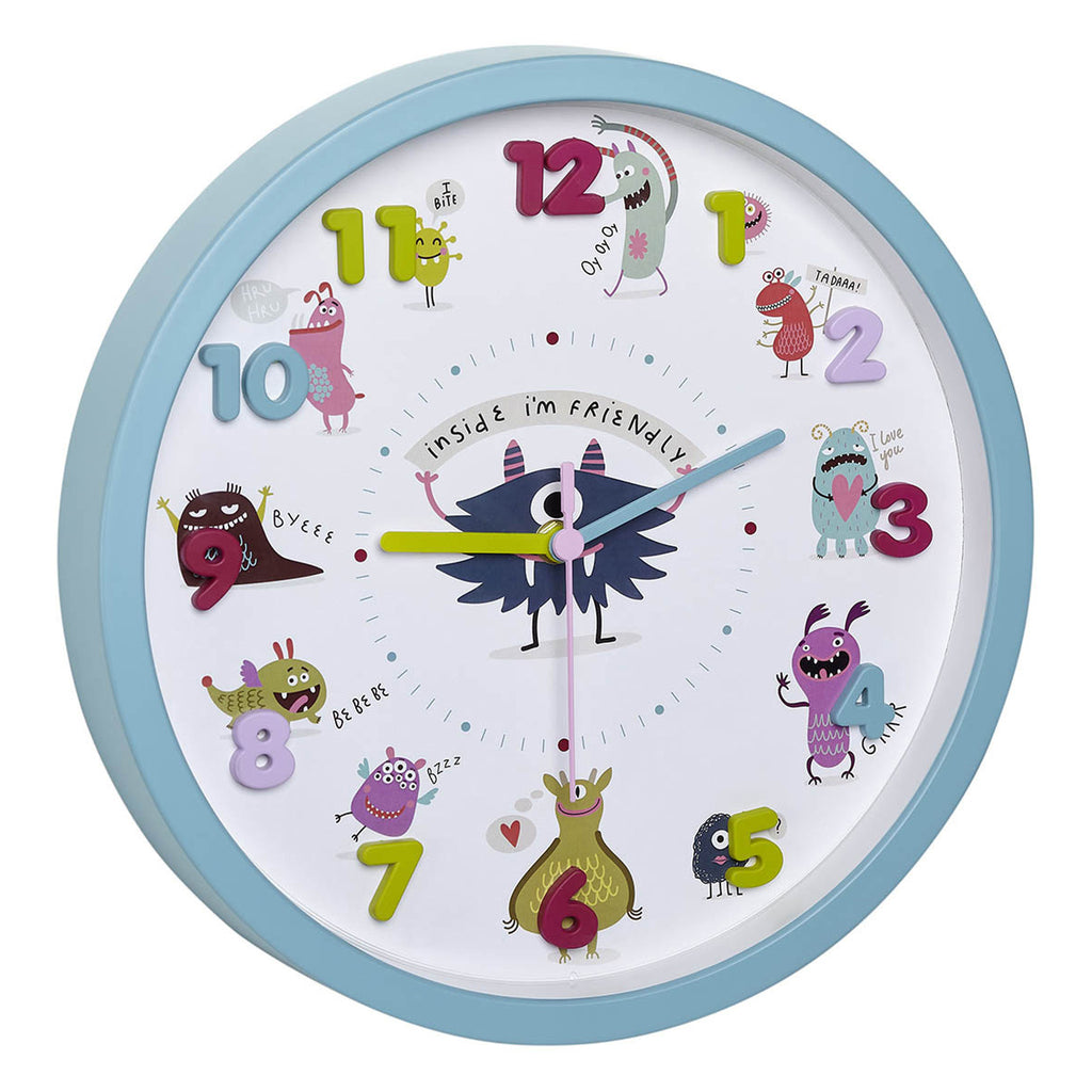 TFA Germany Children’s Little Animals/Little Monsters Wall Clock, 31cm - Clocks Central 