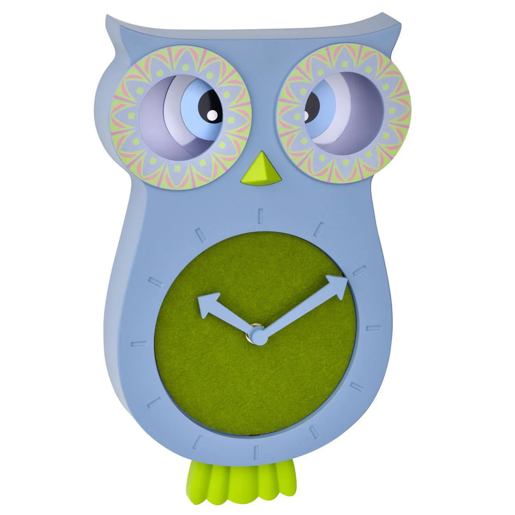 TFA Germany LUCY/WILLY Children's Pendulum Owl Wall Clock, 34cm - Clocks Central 
