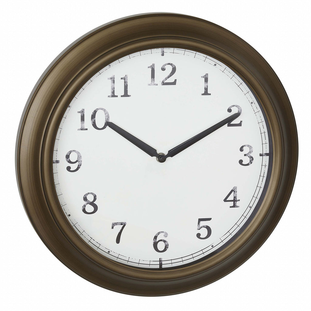 TFA Germany NED Brass Metal Wall Clock, 38cm