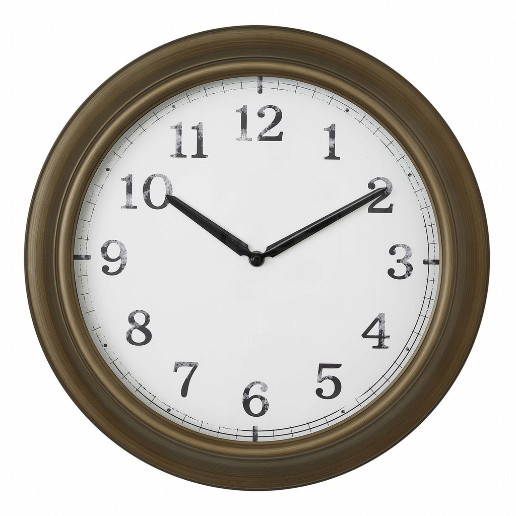 TFA Germany NED Brass Metal Wall Clock, 38cm