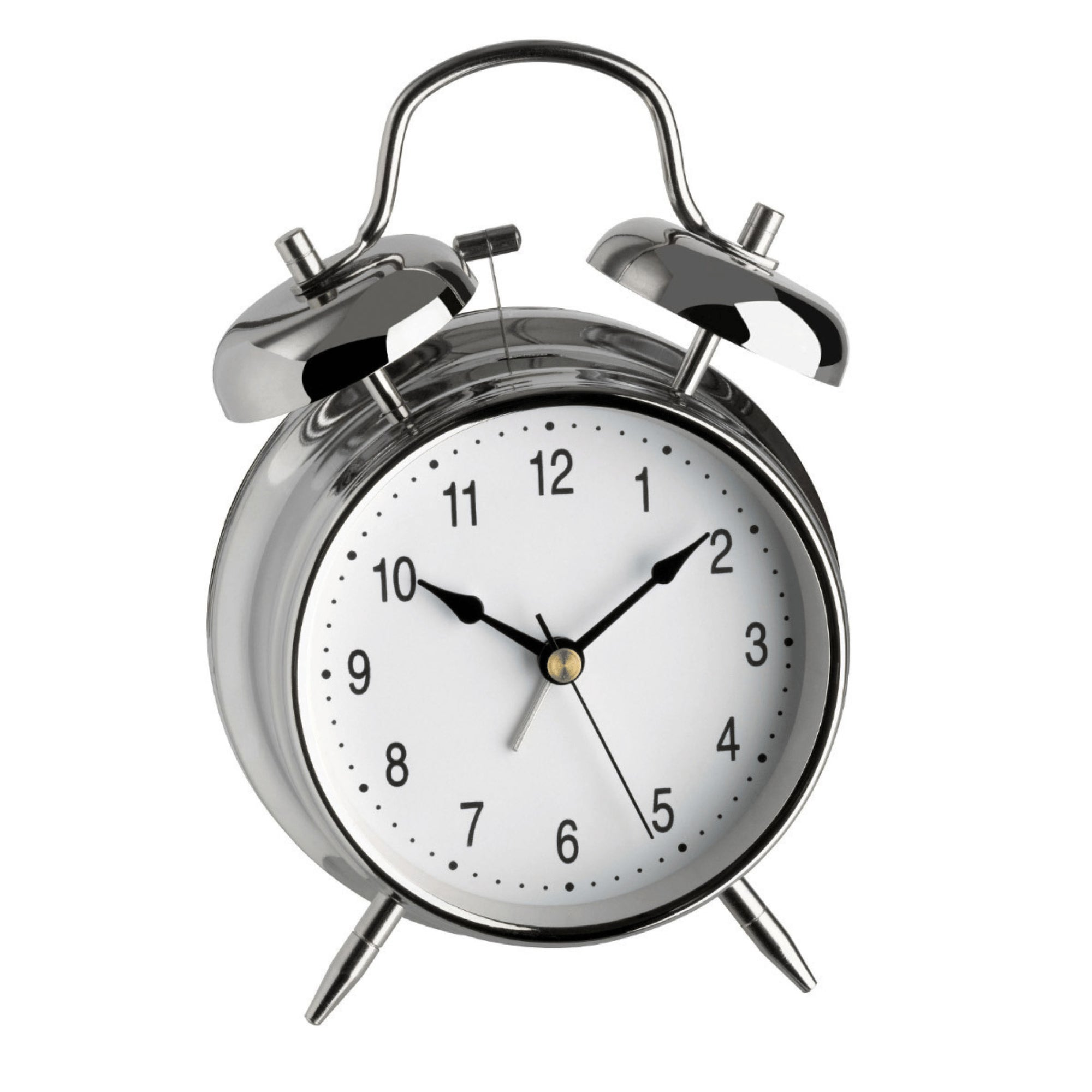 TFA Germany FRANCIS Nostalgia Double Bells Alarm Clock, Chrome, 18cm - Clocks Central 