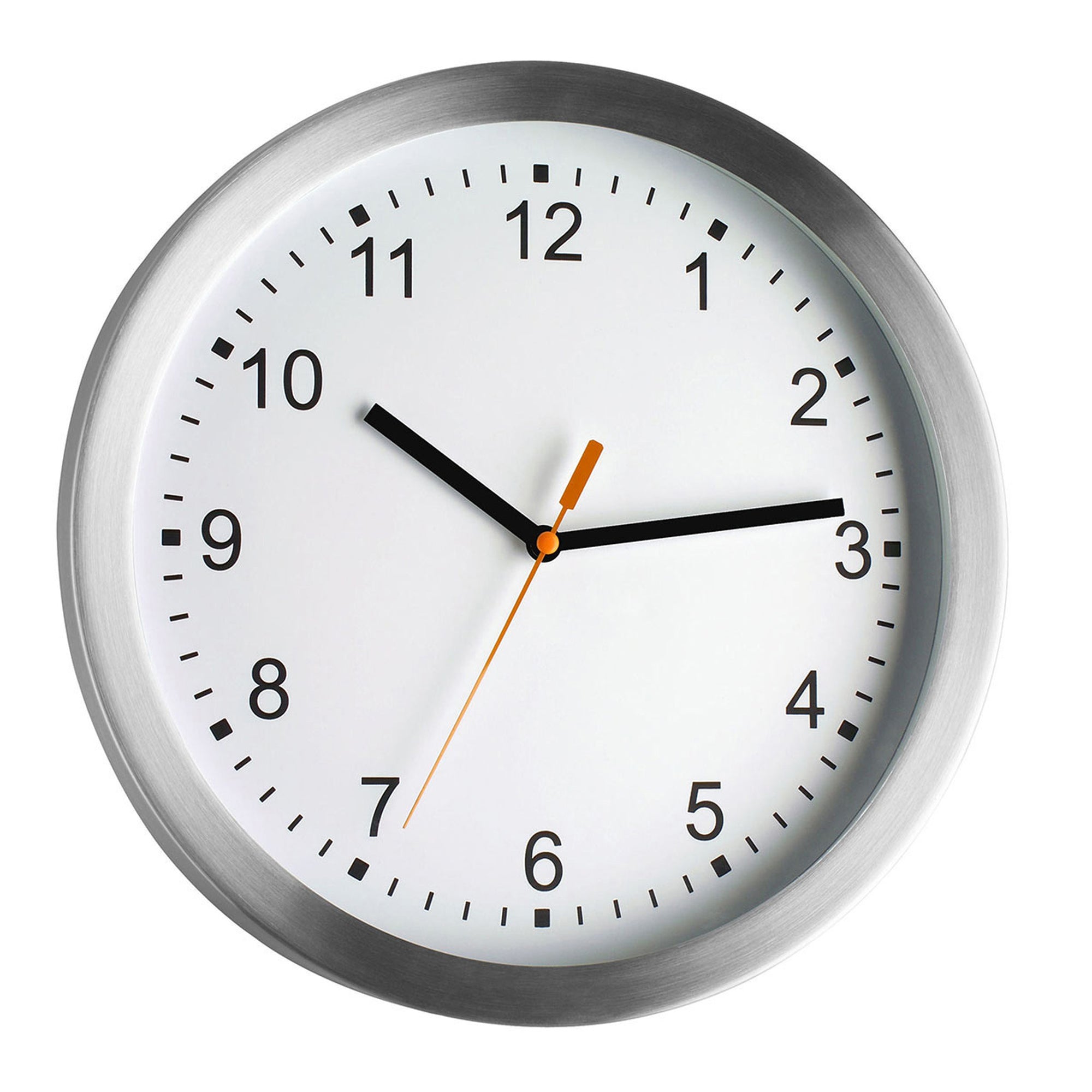 TFA Germany LIMA Wall Clock, Brushed Aluminium, 30cm - Clocks Central 